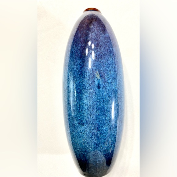 Vase CLYTYOPK Ceramic glazed Vase Modern Farmhouse Decoration cobalt Blue - Picture 7 of 8